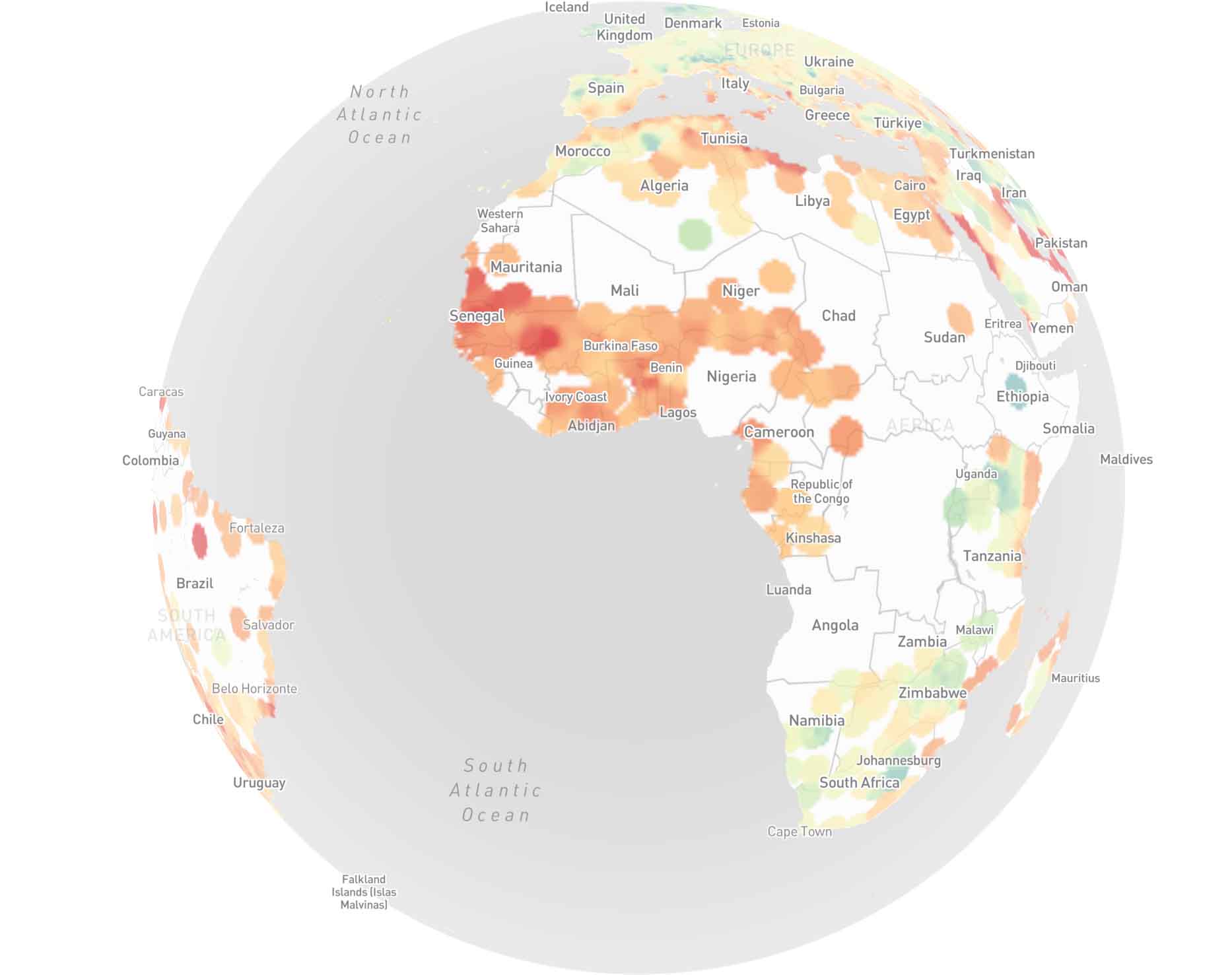 Interactive Map: Daily Maximum Wet-Bulb Temperature