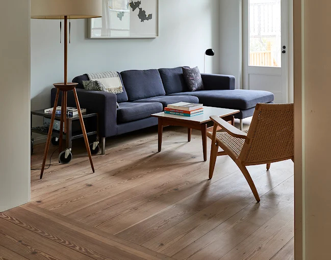 Promotional image of a living room, provided by Sawkill Lumber