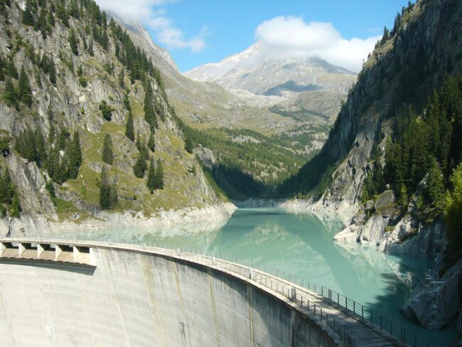 The Gebidem arch dam in Switzerland