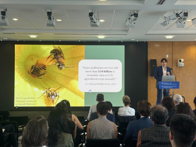 A photo from the MPA-ESP midterm briefing. This briefing has to do with protecting insect pollinators