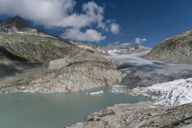 The Rhône glacier in the Swiss Alps