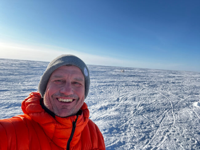 Lamont-Doherty's Joerg Schaefer pictured on the Greenland Ice Sheet