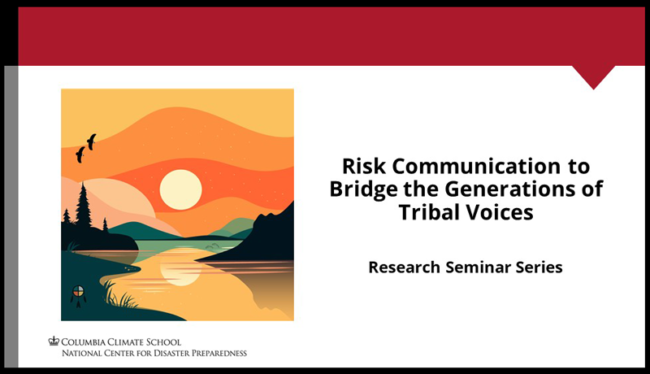 Research seminar slide on risk communication with Tribal communities