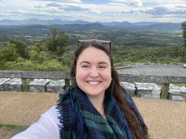 Aynsley Kretschmar selfie with hills in background