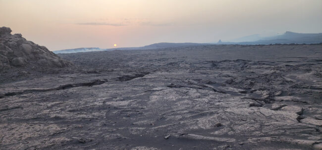 Sunrise over Hayli Gubbi volcano, Ethiopia. (Amdemichael Zafu Tadesse, LDEO)
