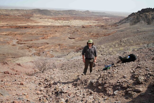 Lead author Christian Rowan at Lothagam fossil site in West Turkana