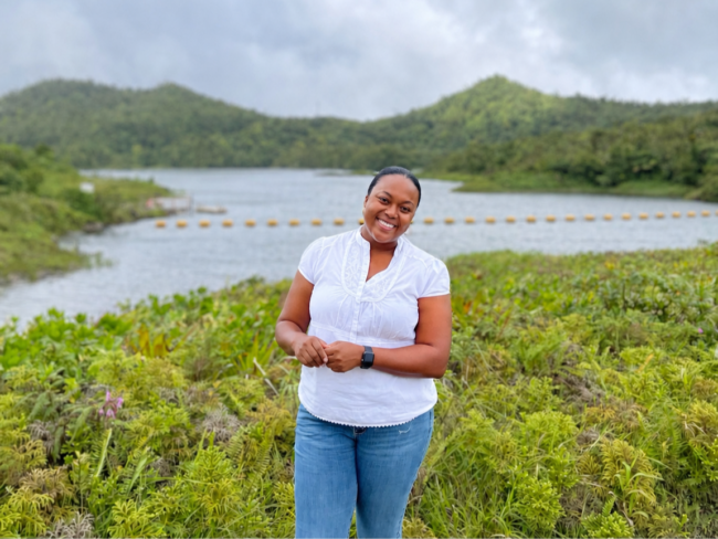 Annika Bellot in front of a natural landscape