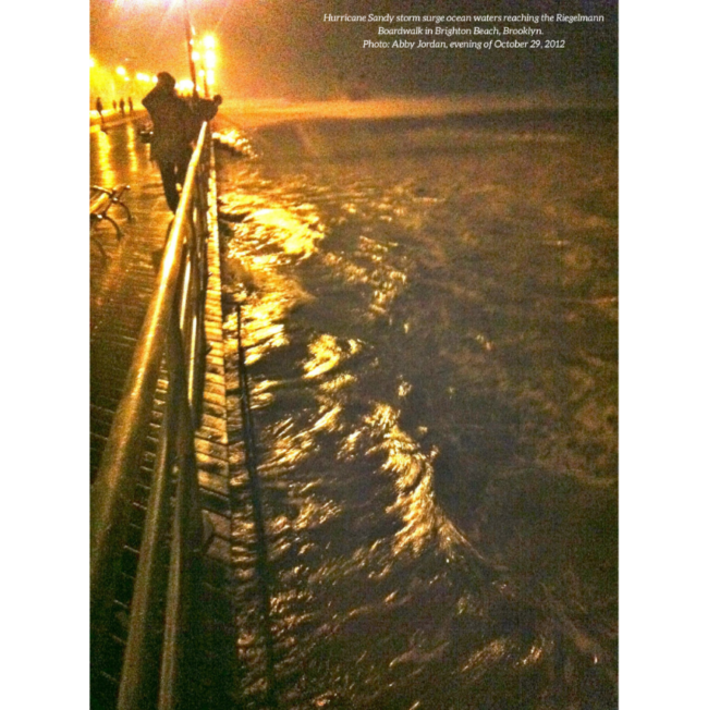Hurricane Sandy storm surge along Brighton Beach