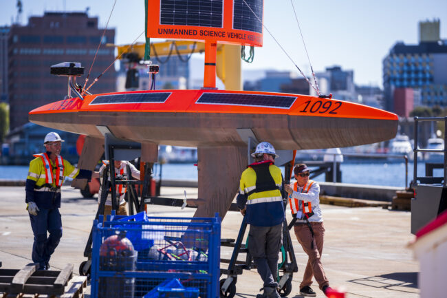 The first of a new fleet of uncrewed surface vehicles (USVs) set off from Hobart, Tasmania, earlier this week.